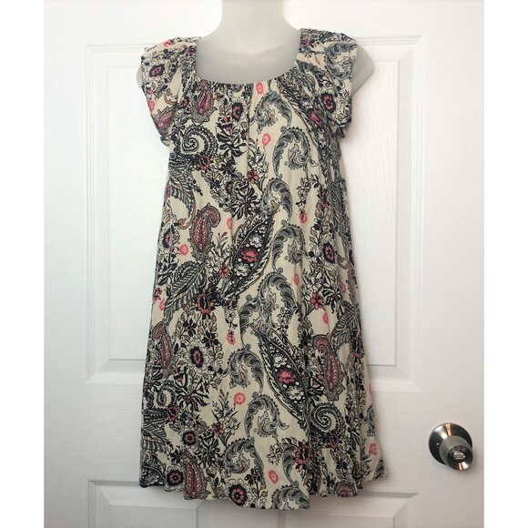 Free People Y2K Babydoll Boho Floral Paisley Ruffle Sleeveless Tunic Top Size XS - Picture 2 of 7